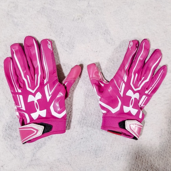 under armour pink football gloves